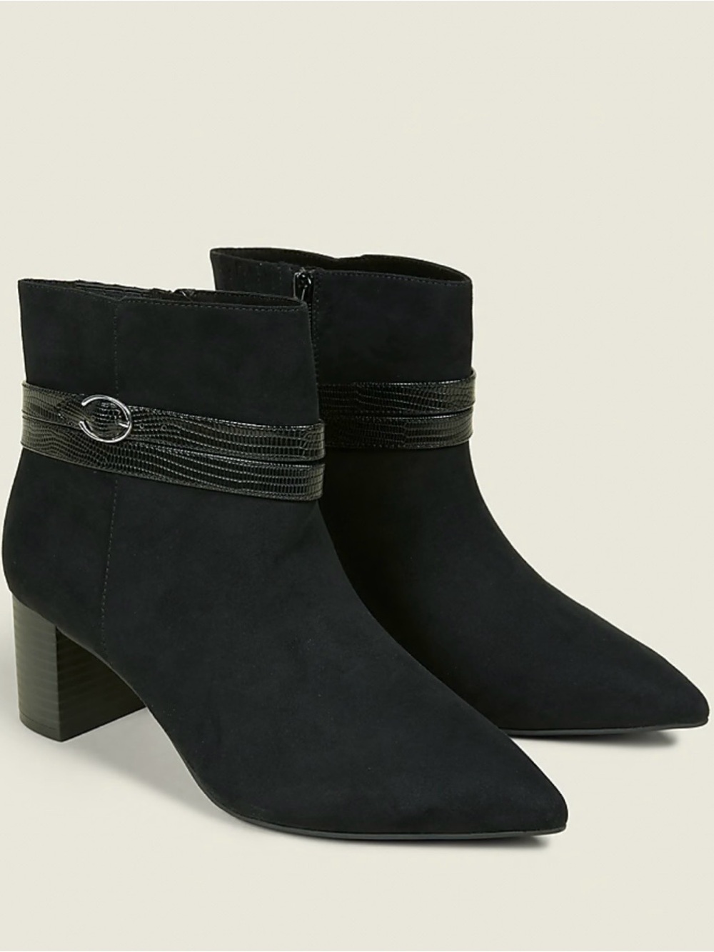 NEW LANE BRYANT DREAM CLOUD Women's Faux Black Suede Ankle Boots Booties 10 WIDE